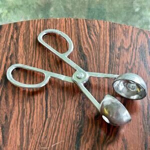 Vintage Metal Meatball Tongs – Mid Century Food Scoop Tool Taiwan Kitchen Gadget